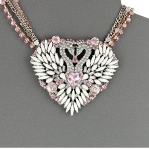 Betsy Johnson Swan Heart Necklace